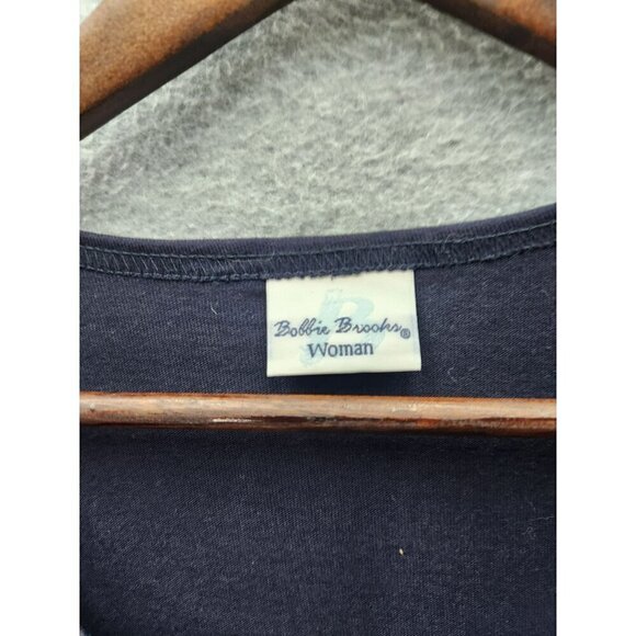 Bobbie Brooks Womens Navy Blue Animal Print T-Shirt Size 18W/20W Made In USA 50% - Picture 2 of 4